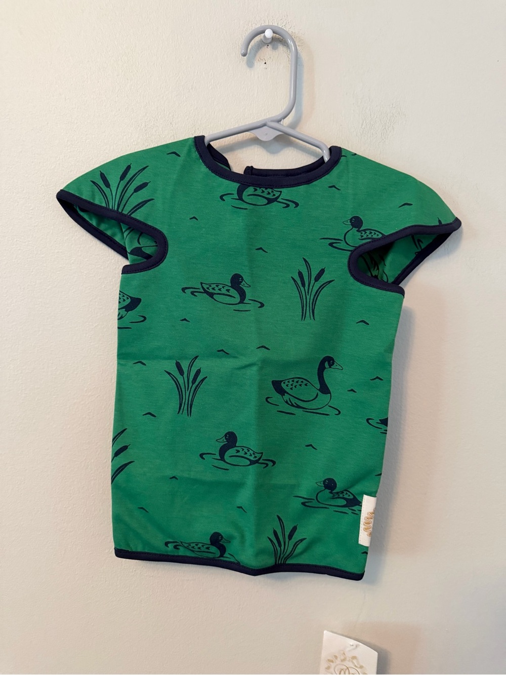 The Beaufort Bonnet Company Green Duck Print Kids Bib